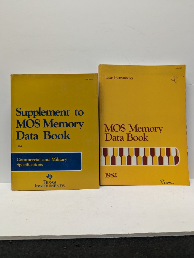 2 VINTAGE TEXAS INSTRUMENTS BOOKS  DATA ELECTRONIC MANUAL MOS MEMORY SUPPLEMENT