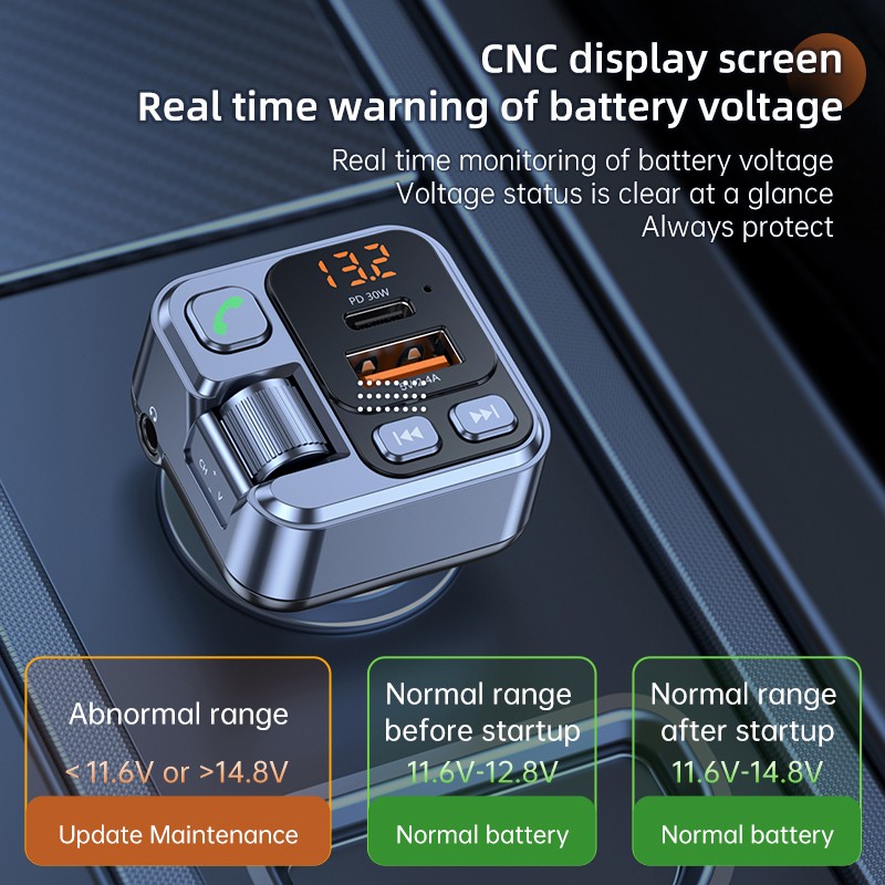 Car Wireless Bluetooth FM Transmitter MP3 Player USB Car Fast Charger Adapter