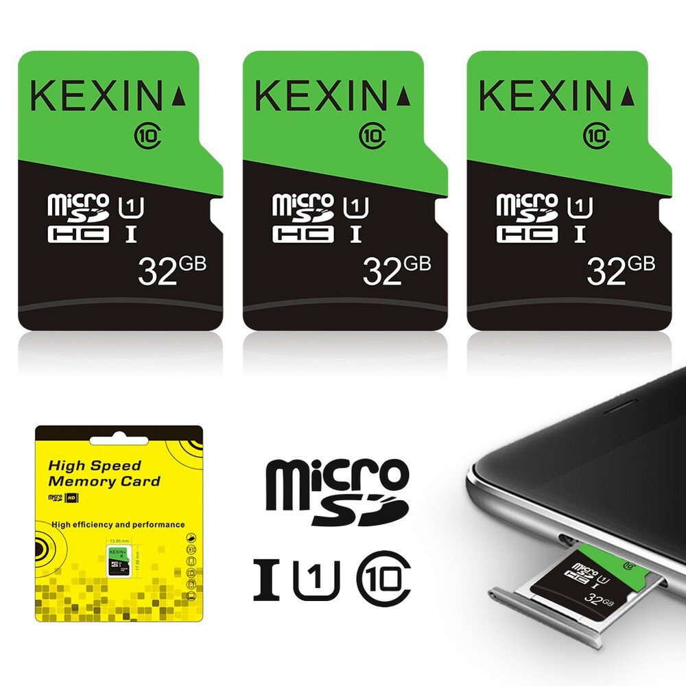 KEXIN 1/2/5 Pack Micro SD 32GB Class 10 SDHC TF Memory Card Fast Flash MicroSD