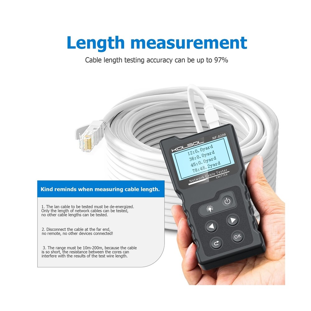 Network Cable Tester, Poe Cable Tester for CAT5e/CAT6/CAT6a, Ethernet Network...