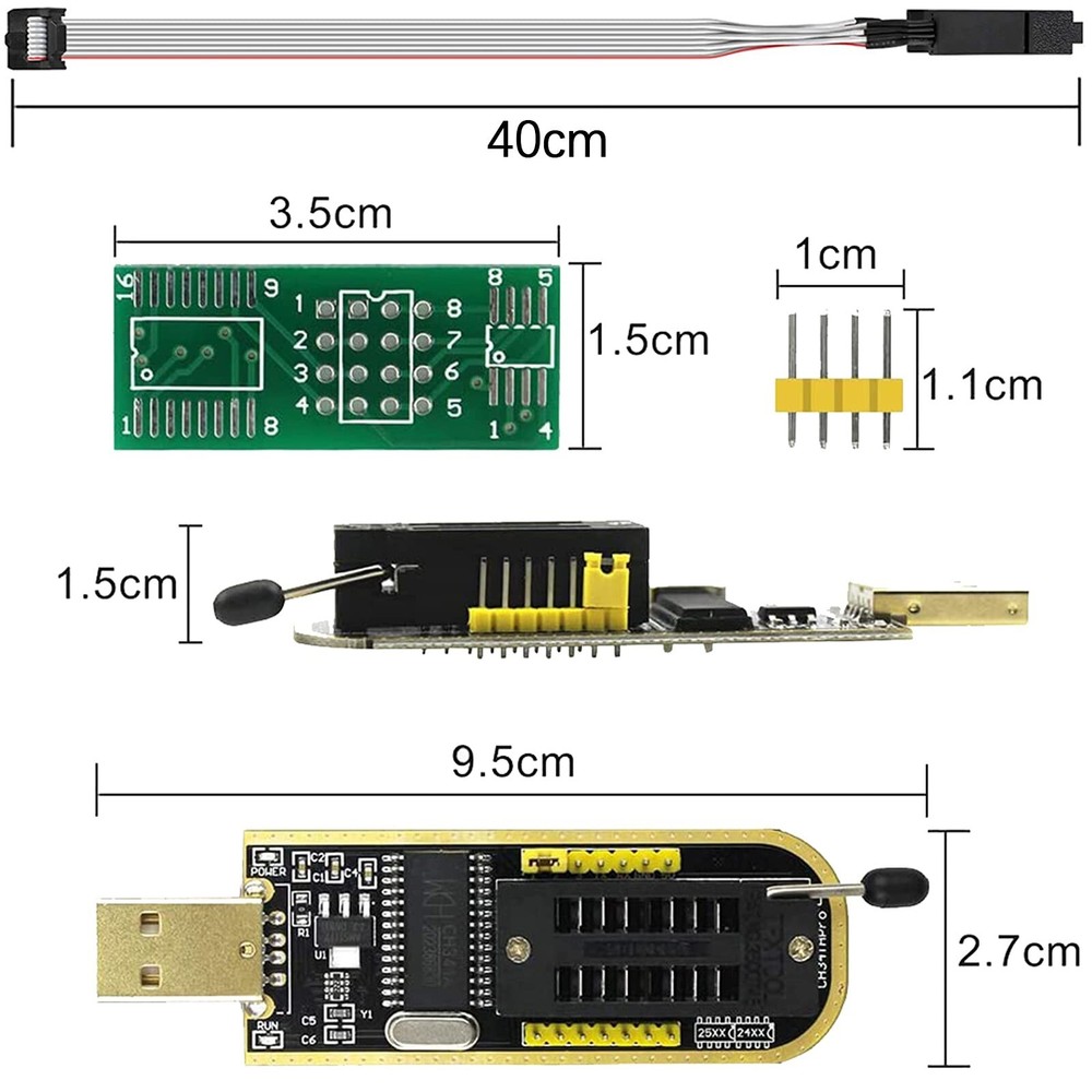 ABSOK SOIC8 SOP8 Flash Chip IC CH341A USB Programmer Flash BIOS Chip USB Prog...