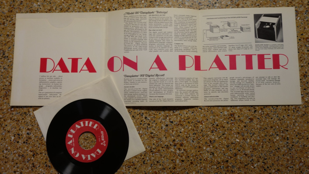 VINTAGE 7" RECORD - Early Computer Sales "Data on a Platter" Record Hard Drive