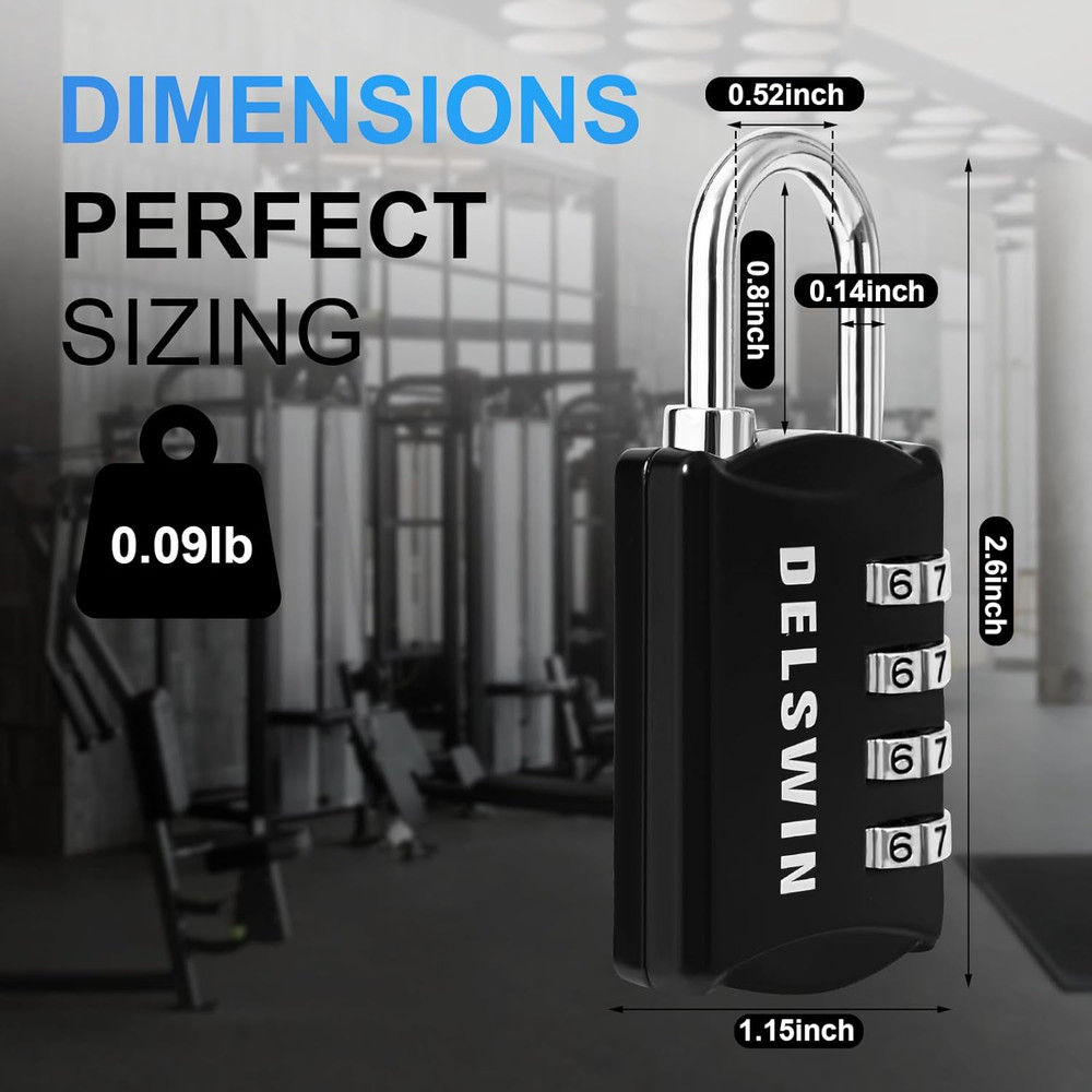Small Combination Lock for Locker, 4-Digit Mini Combo Lock for Backpack and Lugg