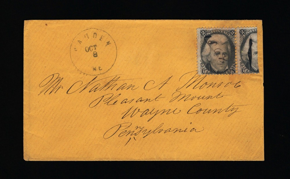 GENUINE SCOTT #73 VERTICAL BISECT ON COVER PSE CERT - QUESTIONABLE USAGE