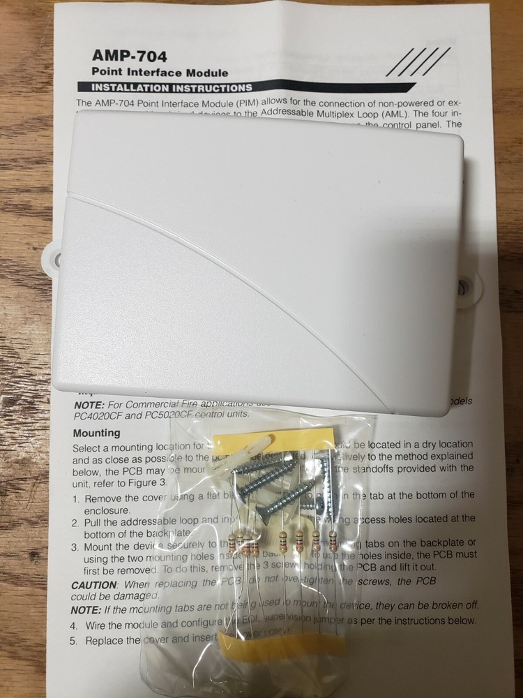 DSC AMP-704 Addressable Contact Module, 4-Zone, N/C Single or Double EOL Inputs