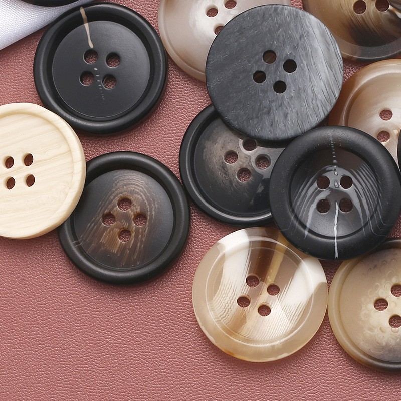 50Pcs Round Resin Button Windbreaker Coat Four-Button Suit Jacket
