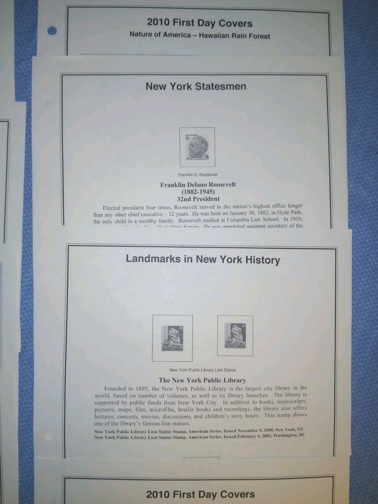 New York History 21 Clean Album Pages For Stamps/Covers Mystic Co. 2020 New