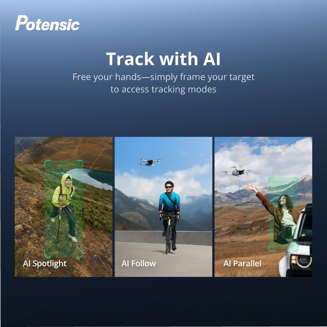 Potensic ATOM 2 Fly More Combo with RC PTD 1 Drone 4K Camera 3-Axis Gimbal