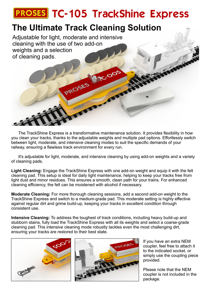 PROSES TrackShine Express HO - The Ultimate Track Cleaning Solution
