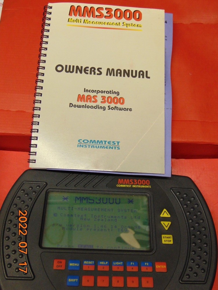 Commtest MMS3000 T6V4 Data Logger with Power Supply & Instructions