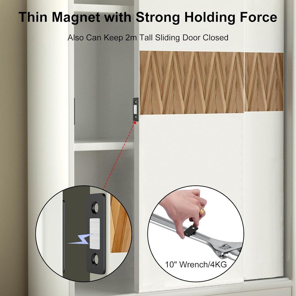 Ultra Thin Magnetic Cabinet Catch 4 Pack - Strong Adhesive Closure Solution