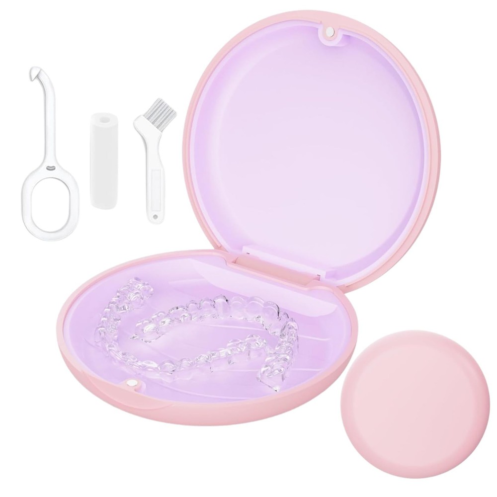 Retainer Case, Slim Aligner Cases for Invisalign, Mouthguard Case with Remova...