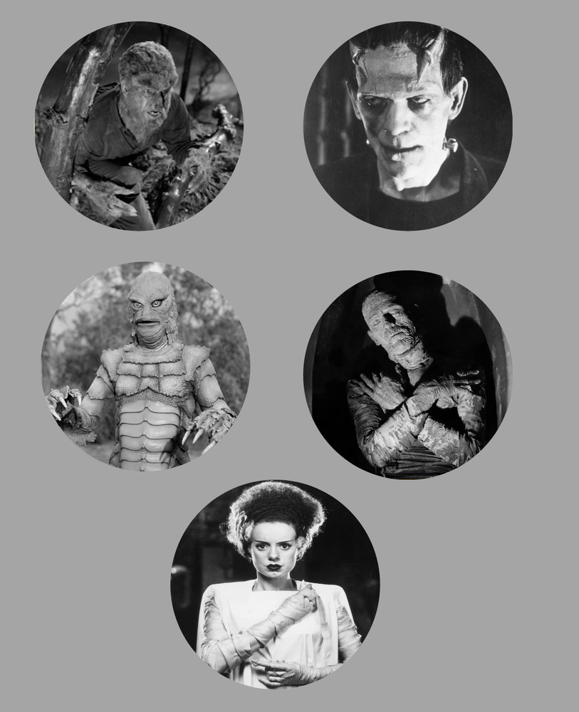 Universal Monsters Ceramic Coaster Set/5 Wolfman Mummy Creature Frankenstein