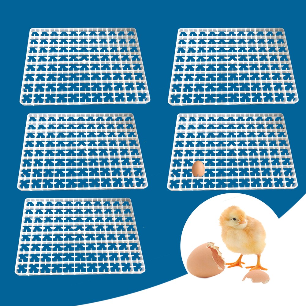 5 Pack Egg Incubator Trays for 88 Eggs - Durable Plastic Hatching Tool