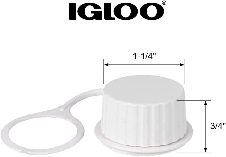 Igloo Plug Stopper Small White Replacement For 50 Quart Coolers Threaded Cap