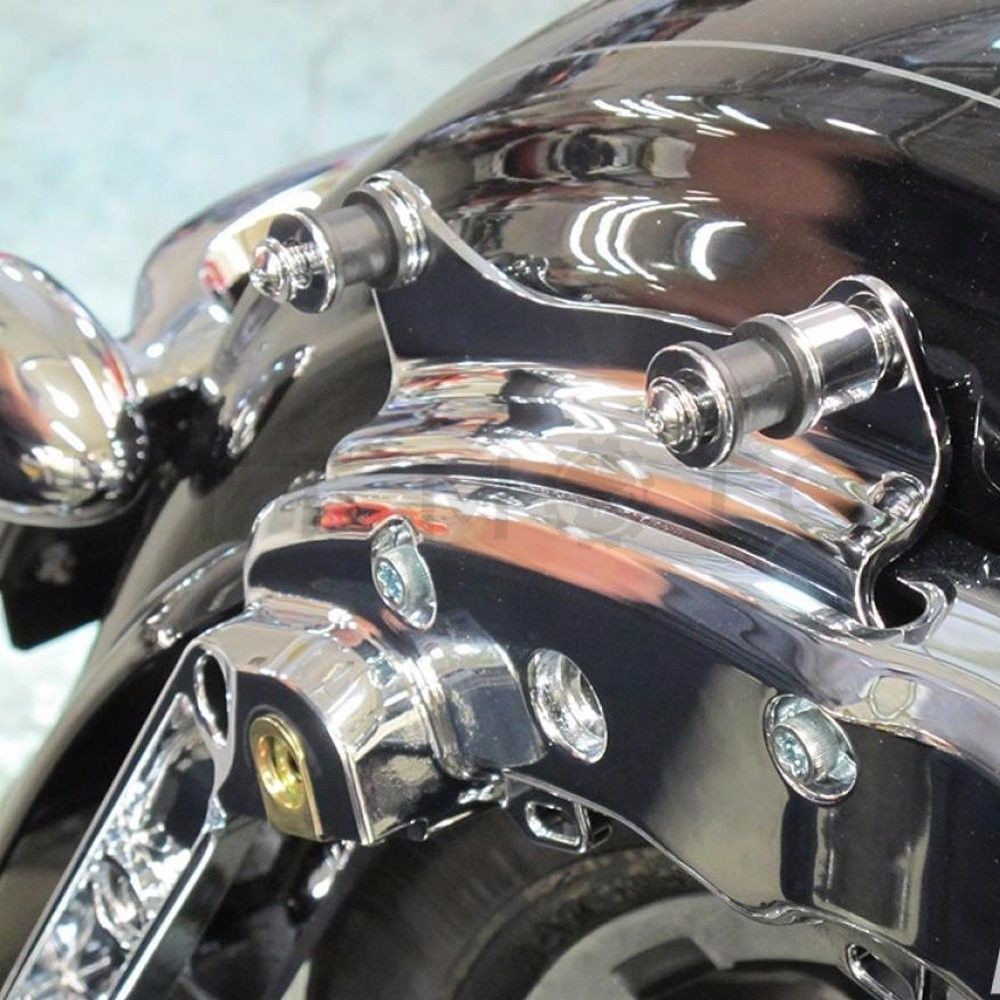 Chrome 4 Point Docking Hardware Kit For Harley Davidson Touring Models 2009-2013