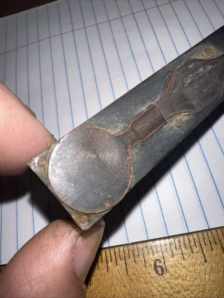 Print Block ( Old Needle Syringe ) Copper Face Nice Image!!
