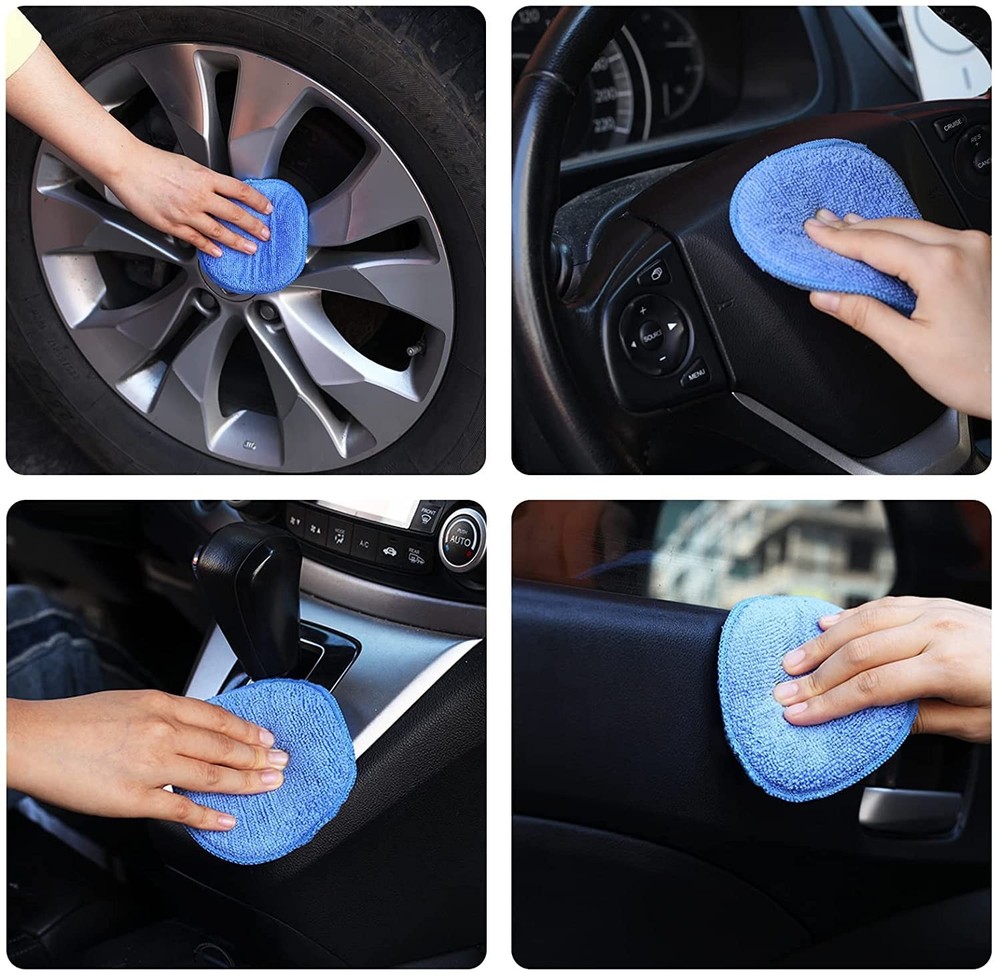FONAROLL Microfiber Wax Applicator Pads, Car Applicator, Buffing & Blue