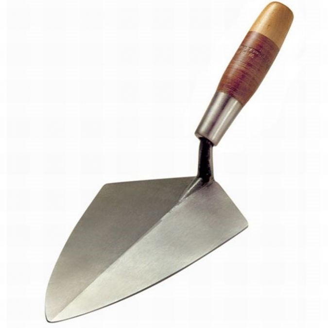 W Rose Brick Trowel 11" Wide Heel Pattern Leather Handle