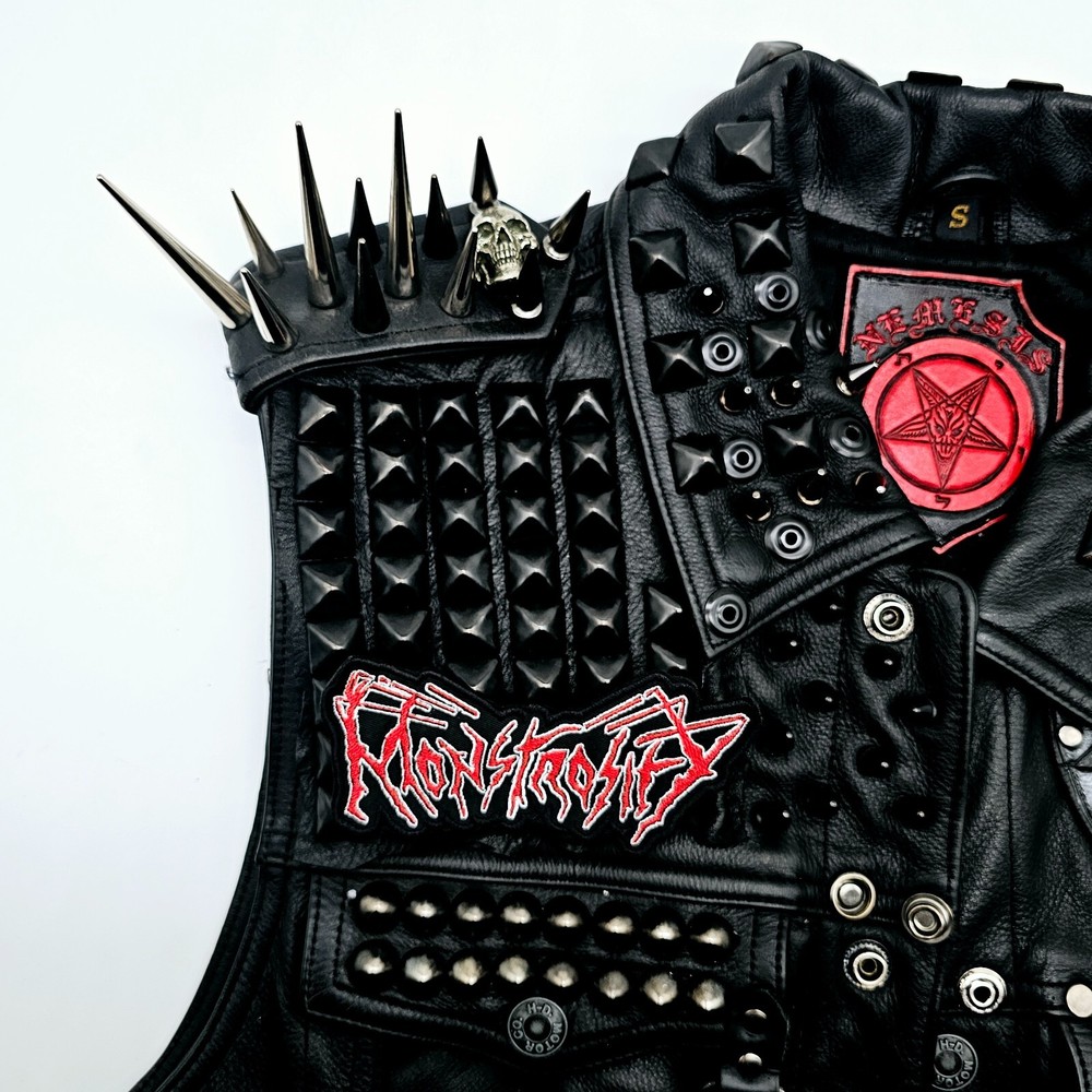 MONSTROSITY (shaped border) LOGO EMBROIDERED PATCH