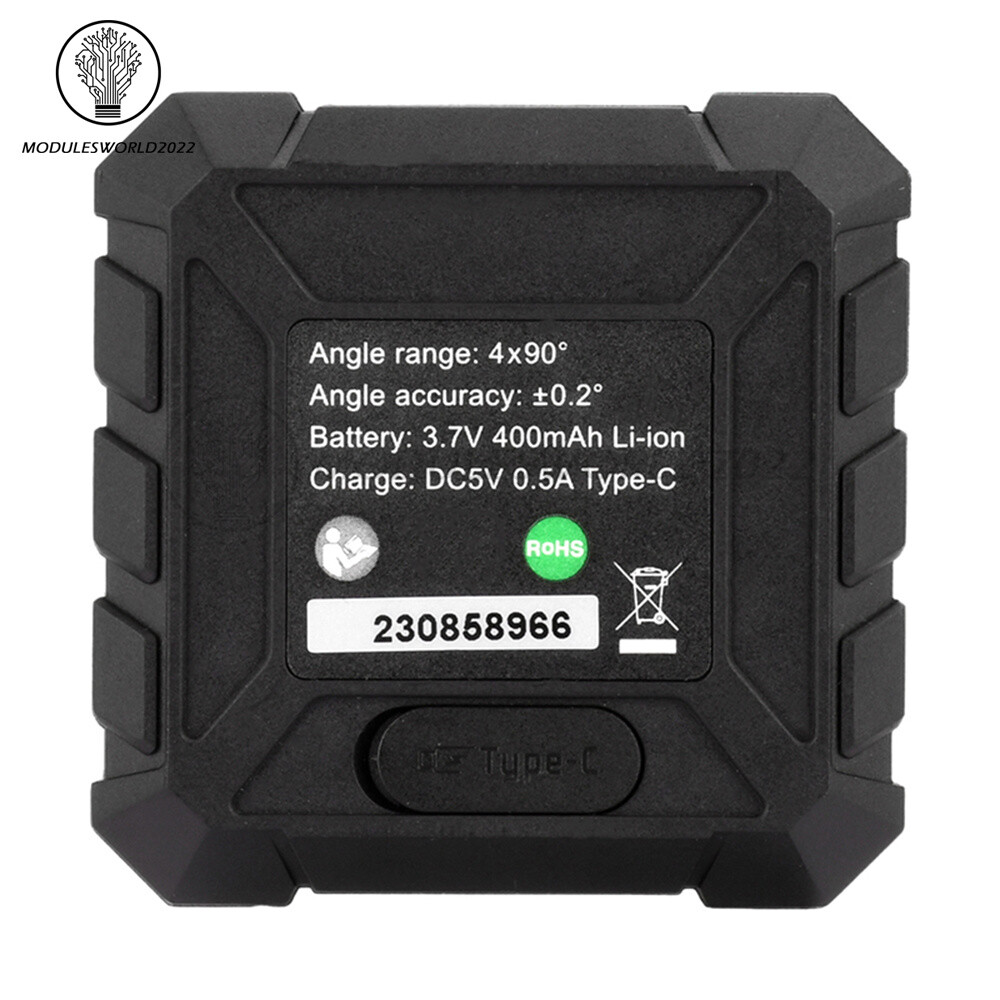 Digital Angle Gauge Protractor Inclinometer Rechargeable Level Box Gauge 4*90°