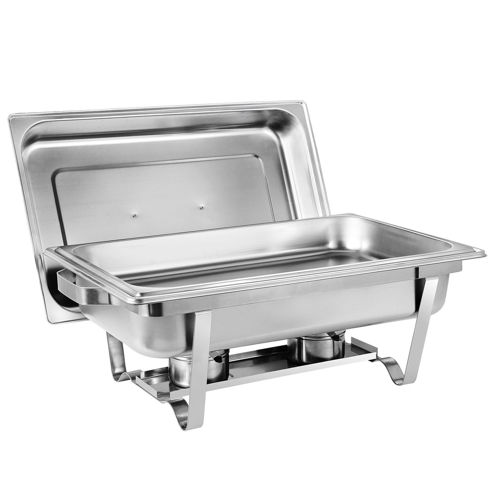 2 Packs 8 Quart Rectangular Chafer Chafing Dish Buffet W/Warmer Stainless Steel