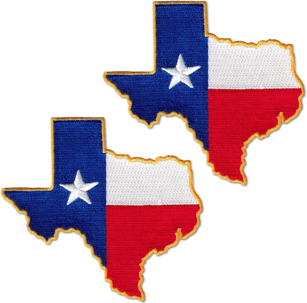 Texas State Flag Patches (2-Pack) Red, White, & Blue Shape