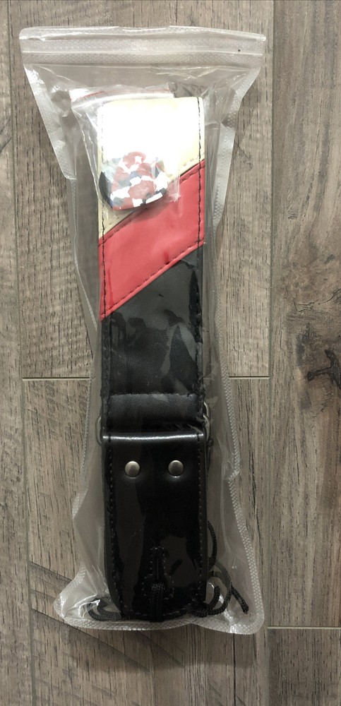 Leather Guitar Strap Adjustable Multicolor With 2 Pick Holders & Picks