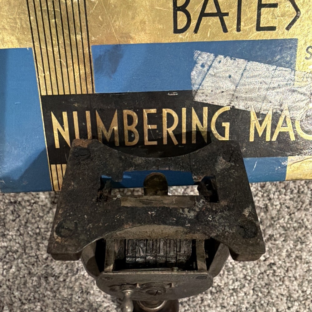 Vintage Bates Hand Number Machine