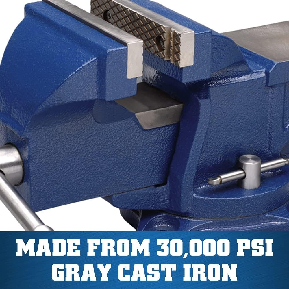 Versatile Bench Vise, 4" Jaw Width, 30,000 PSI