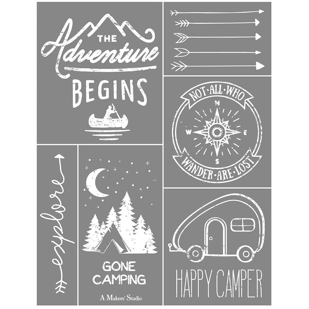 A Makers’ Studio | Tri Mesh Adhesive Stencil | Adventure | Reusable | DIY