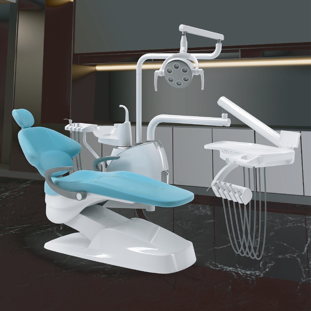 Dental Unit Chair Computer Controlled DC Motor PU Leather+ Assistant Stool