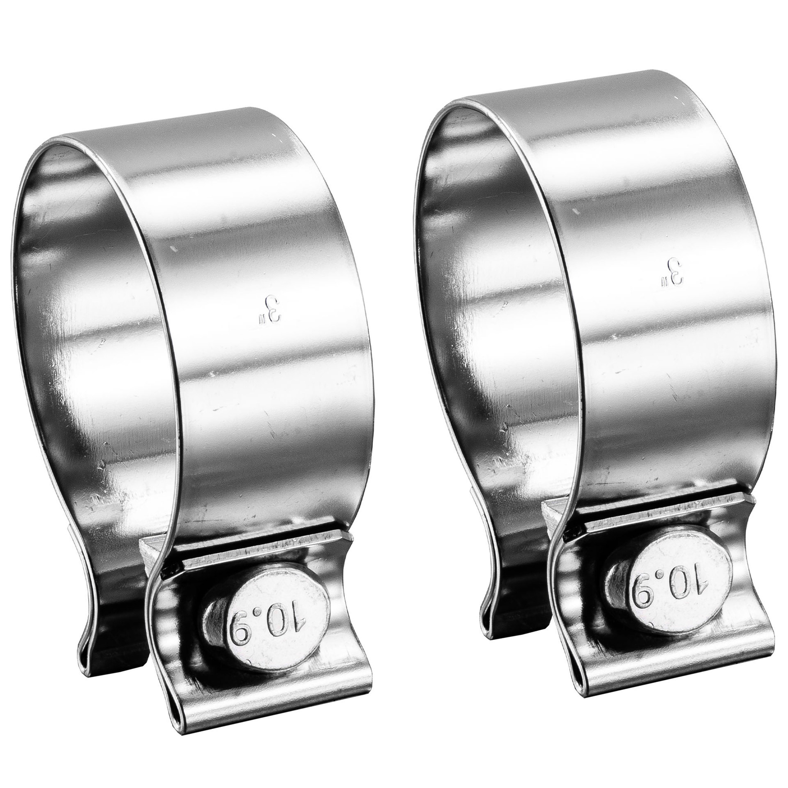 2X Stainless Steel 3" Exhaust Clamp Narrow Band Muffler Clamp for Pipe Muffler.