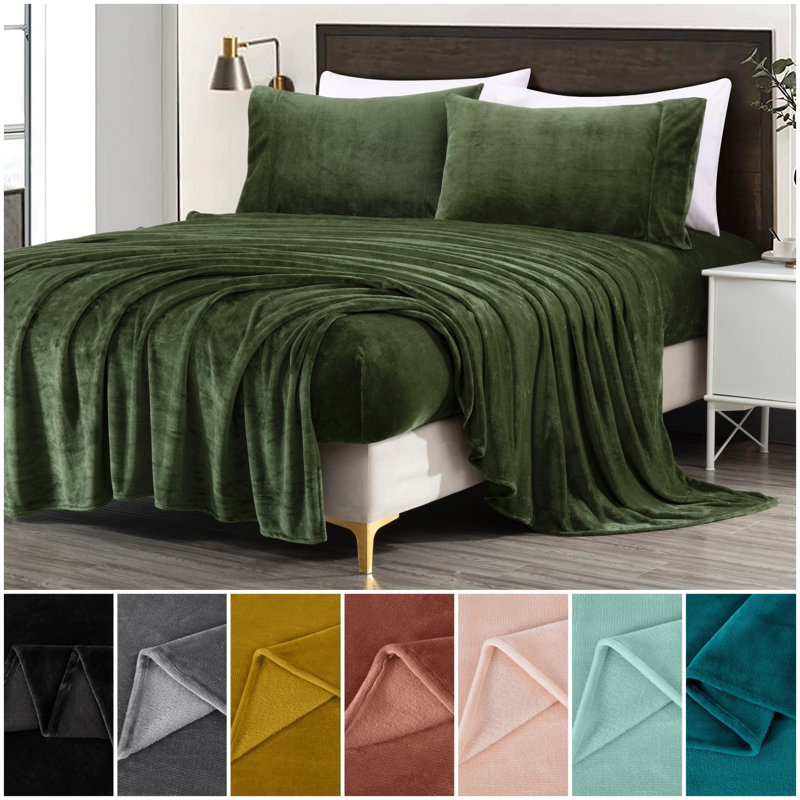 Chezmoi Collection Lavish Extra Soft Microplush Fleece Velvety Bed Sheet Set