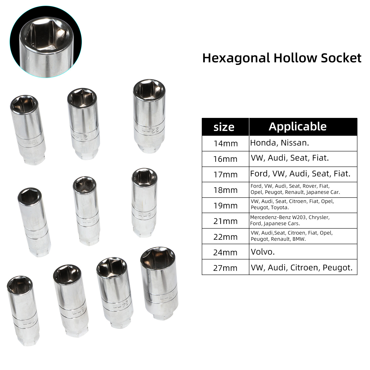 47pc Shock Absorber Tool Kit Suspension Top Mount Strut Nut Removal Tool Set