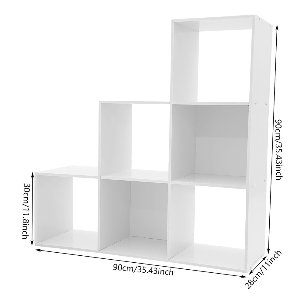 6-Cube Storage Organizer, Bookcase, Display Compartment, Open Back, Home Office.
