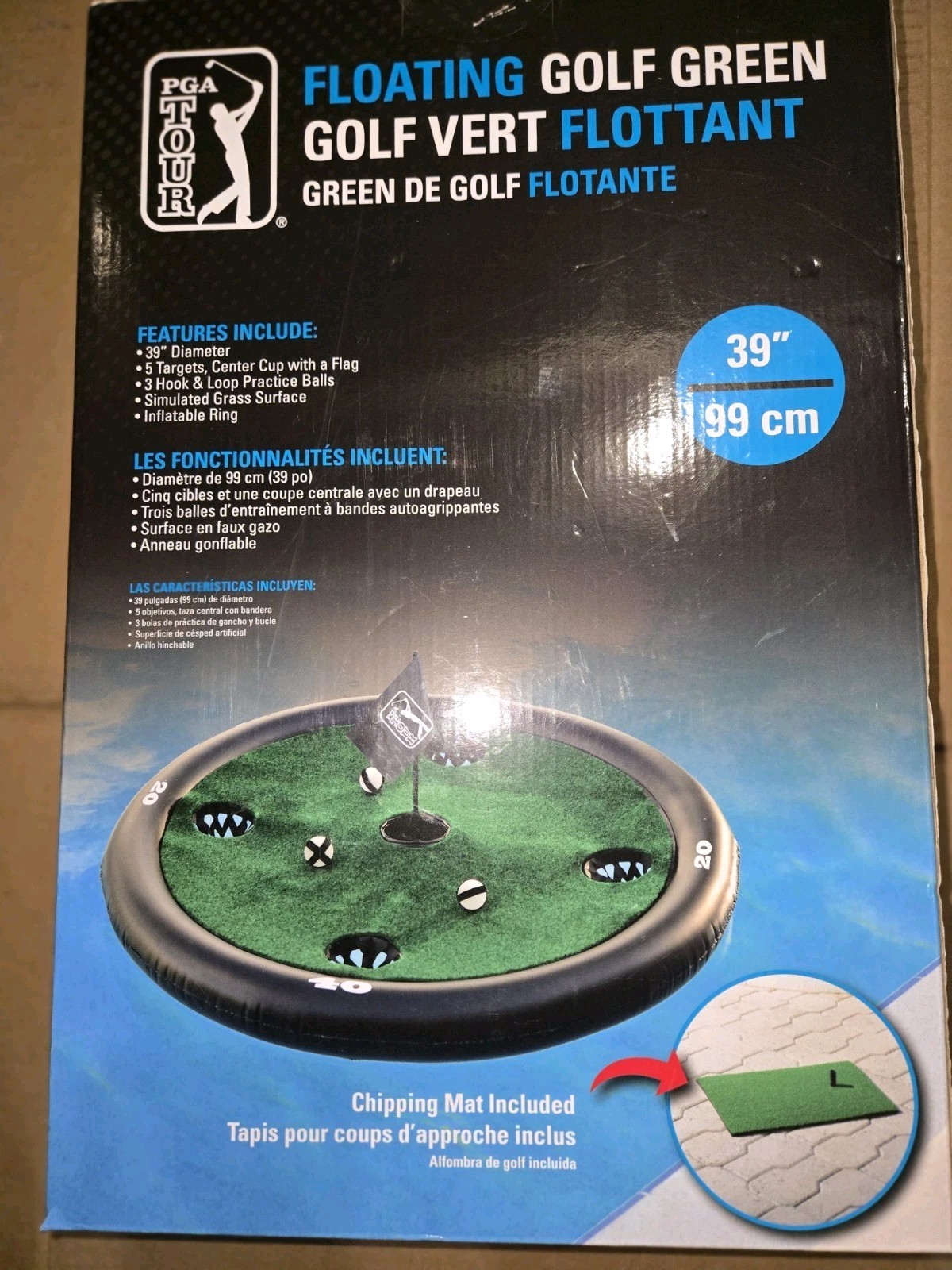 PGA Tour Floating Golf Green with Chipping Mat & Balls Included
