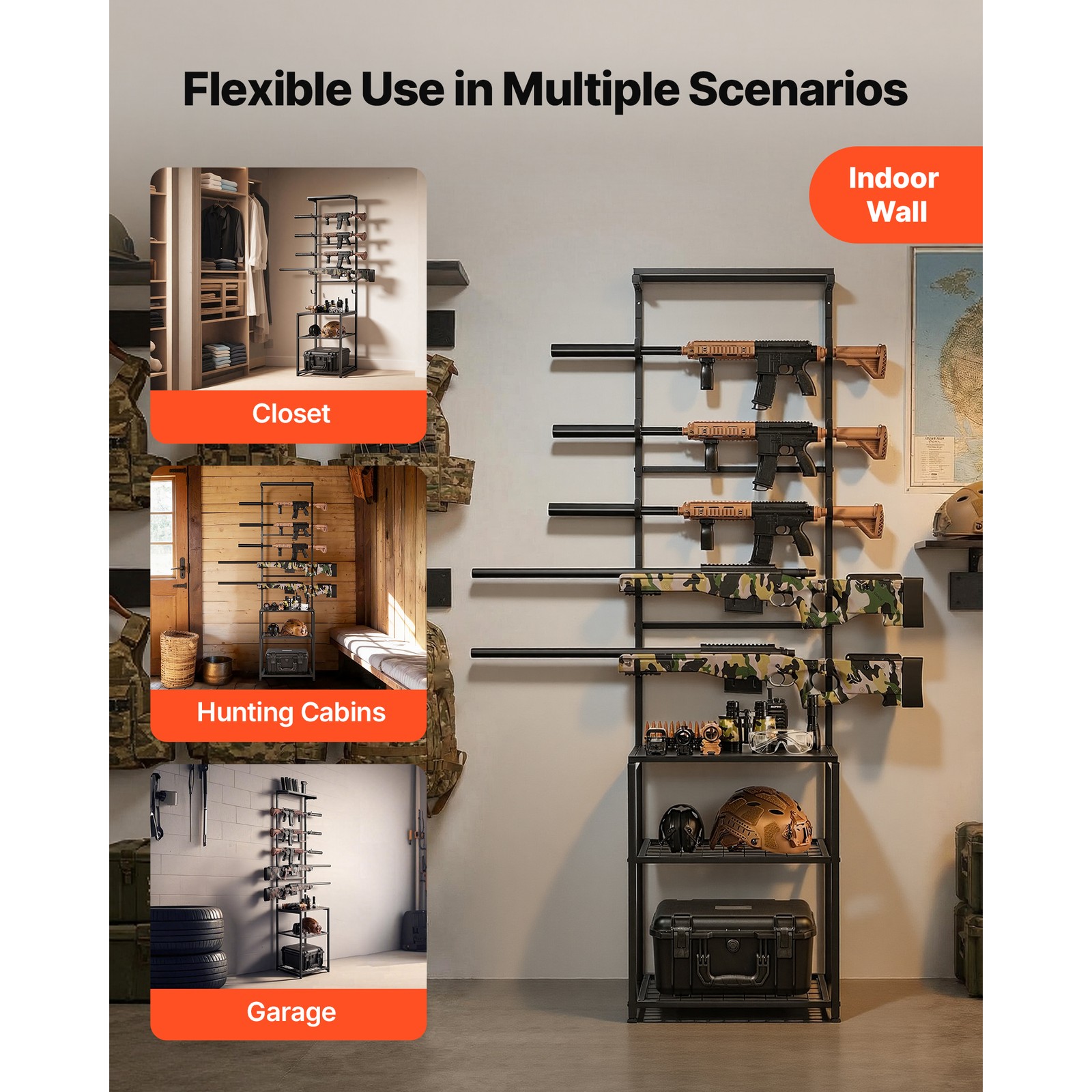 Uimoso Freestanding Indoor Gun Rack for Wall-Mounted Gun Display