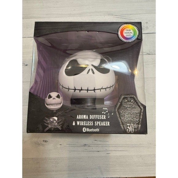 Jack Skellington Aroma Diffuser & Wireless Bluetooth Speaker LED lights NEW