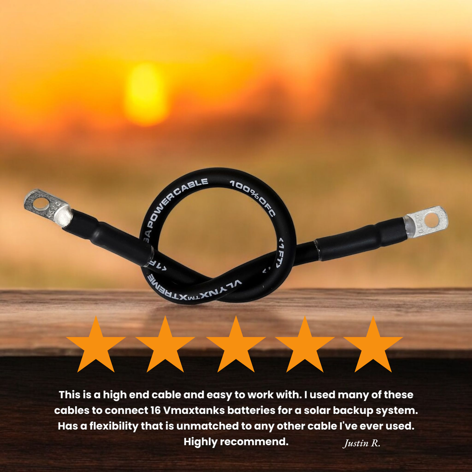 1/0 AWG 0 Gauge Copper Battery Cable Power Wire Car, Marine, Inverter, RV, Solar