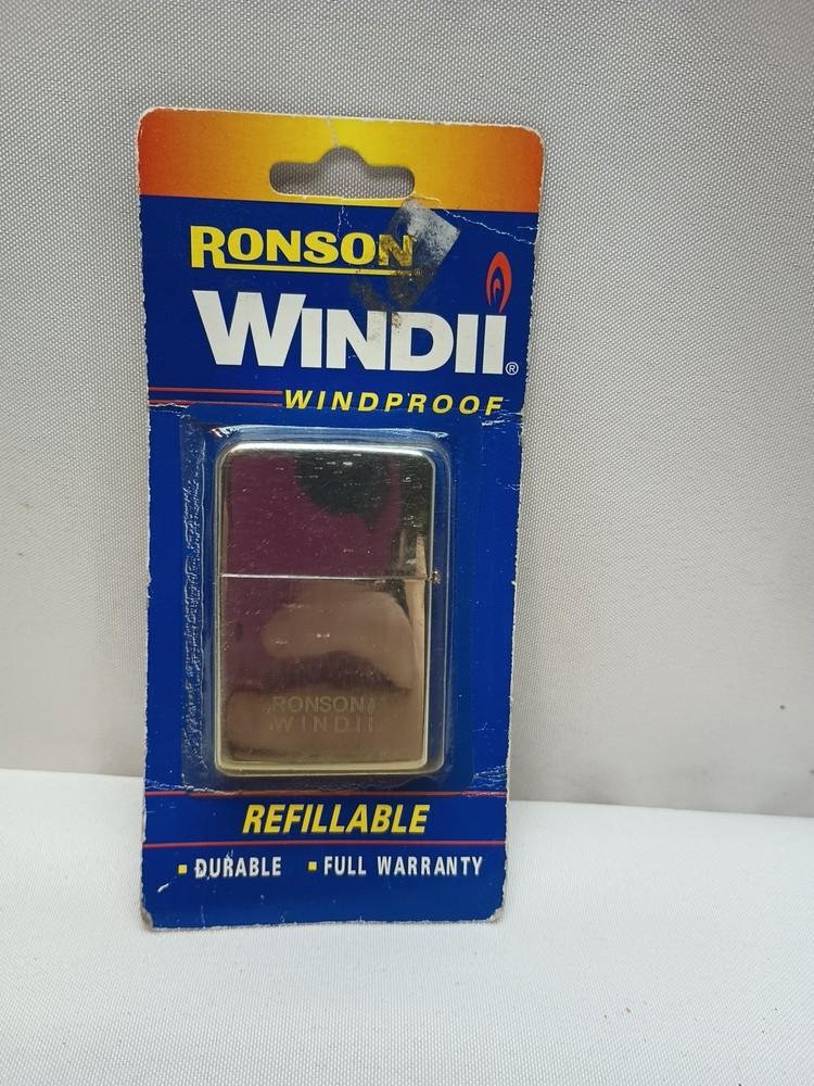 VTG RONSON WINDII WINDPROOF Refillable LIGHTER FLIP TOP - New Old Stock