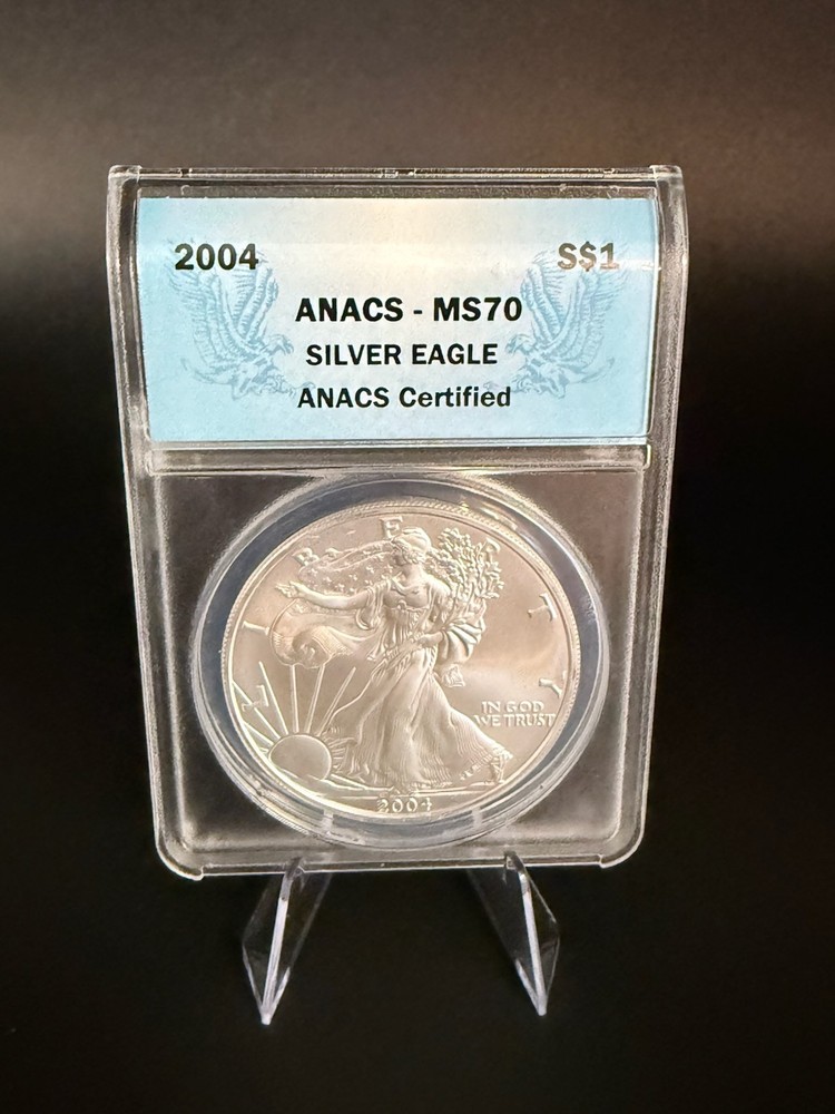 2004 $1 Silver Eagle ANACS-MS70