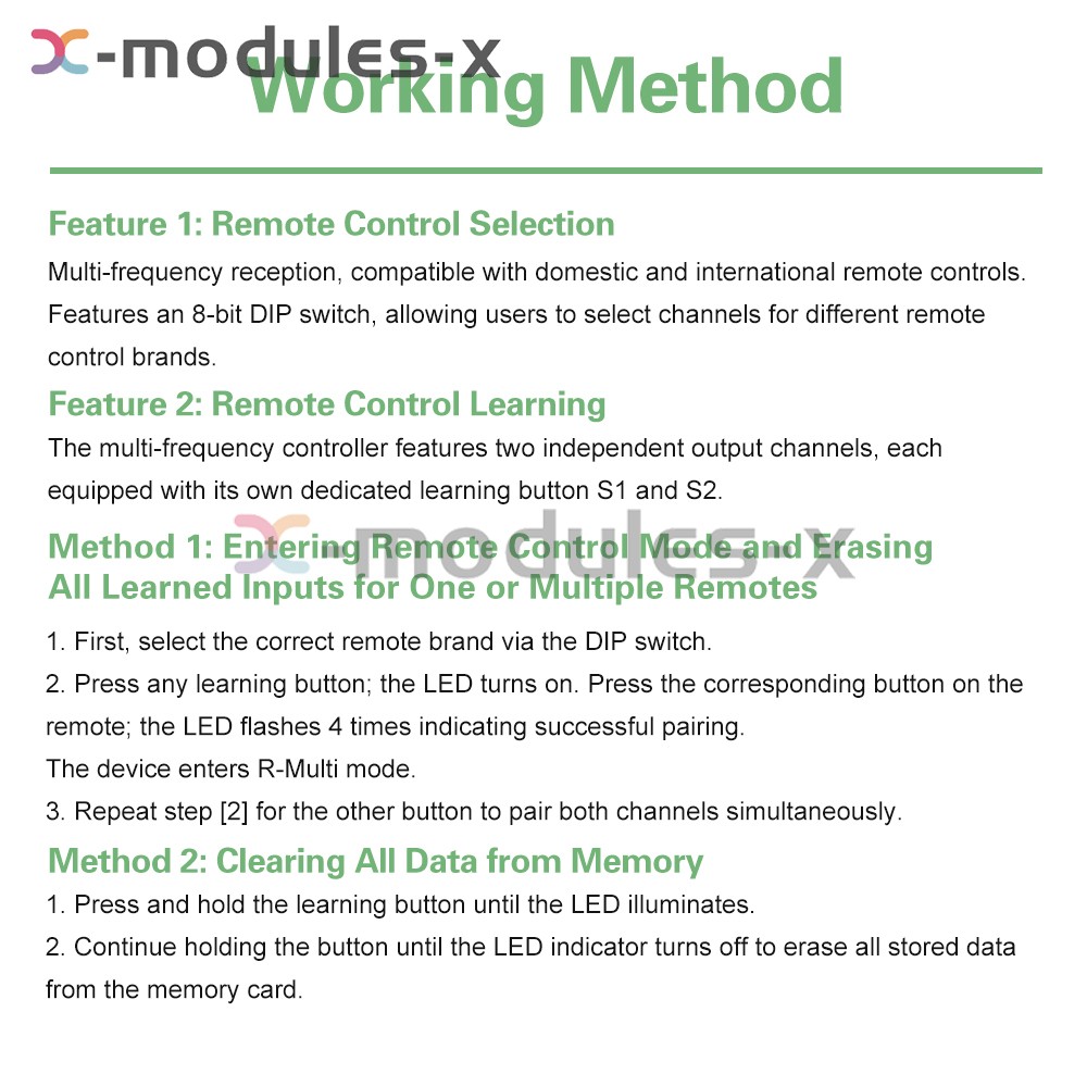 Universal 300-868MHz Multi-Frequency Receiver Switch Controller AC/DC On/Off