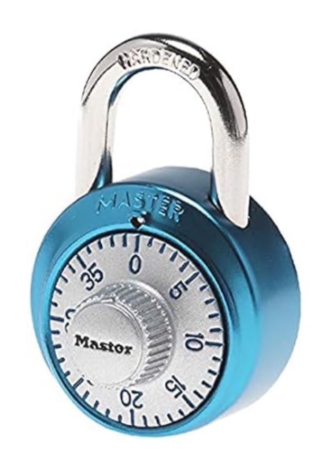 (2) Master Lock School Locker 3-Digit Combination Padlock Blue