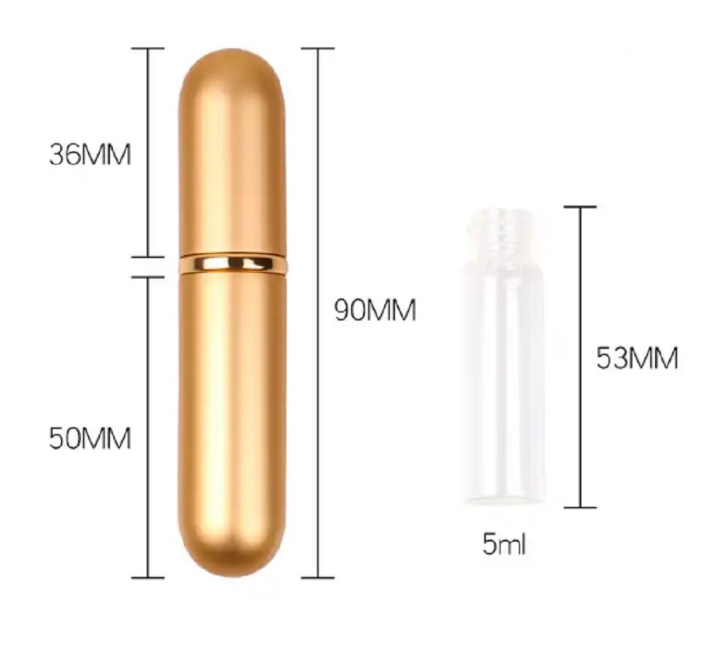5 Pcs 10ml Travel Perfume Atomizer Set - Portable Refillable Mini Spray Bottles
