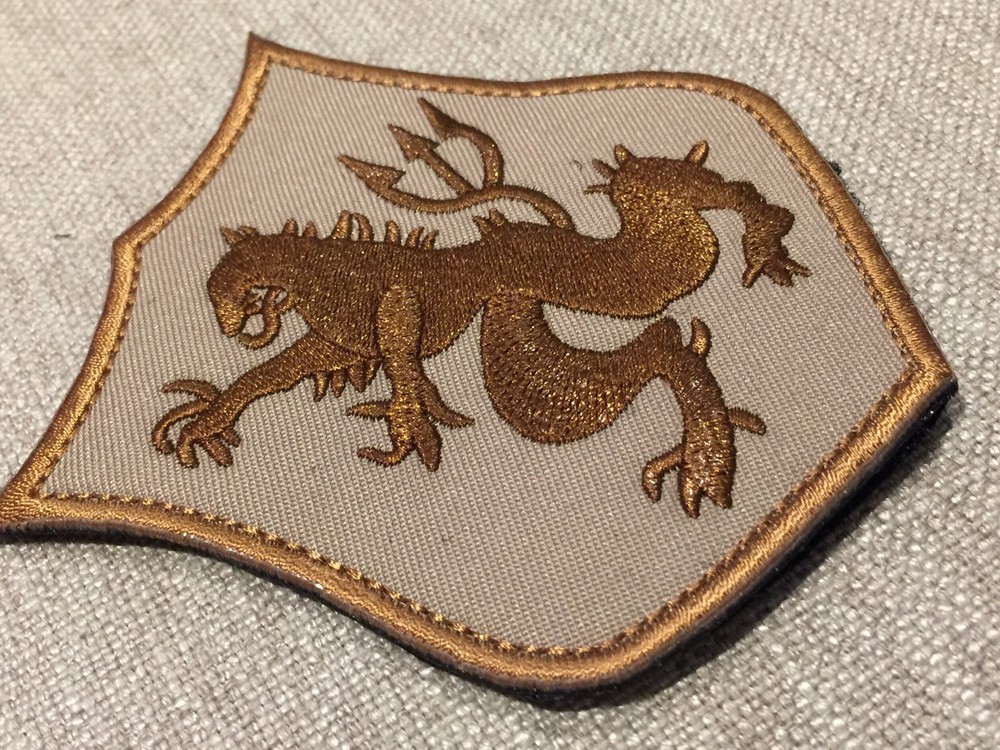 US Navy SEAL DEVGRU GOLD SQUADRON TAN/BROWN ARMOR Shield Lion Embroider Patch