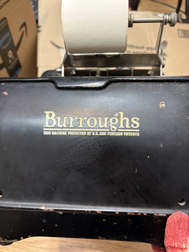 Antique Burroughs Adding Machine. Untested. Sold As Is. For Parts Only