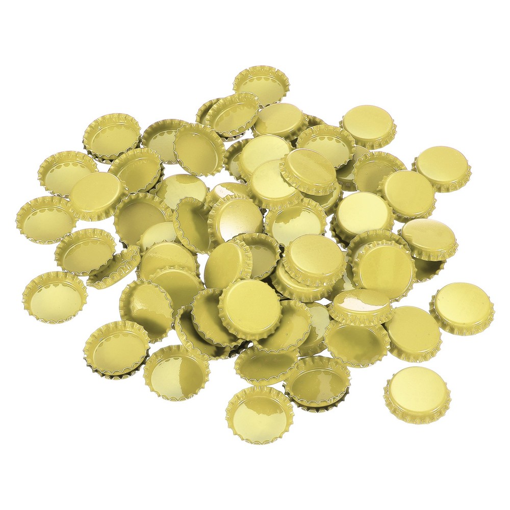 100PCS Bottle Caps for Crafts, Decorative Bottle Cap, Yellow