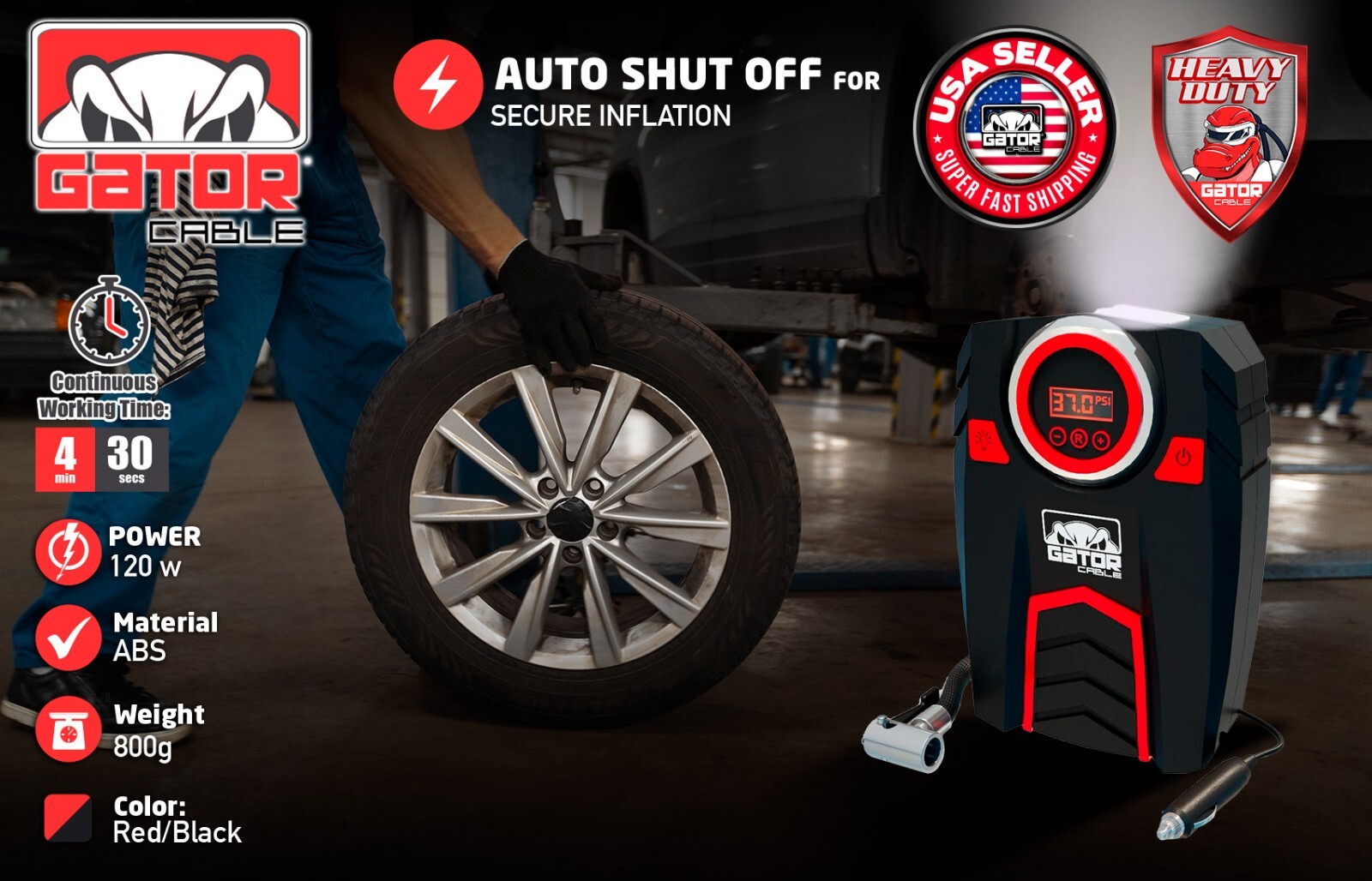 Car Tire Air Pump Inflator Compressor Digital Electric Auto Portable 150PSI 12V