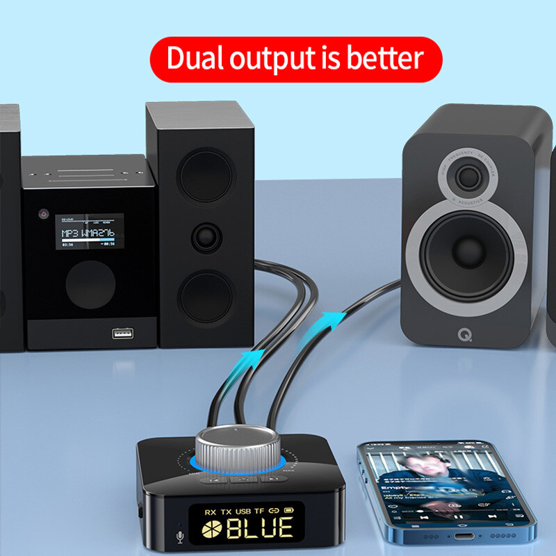 Bluetooth 5.0 Receiver Transmitter Hi-Fi AUX RCA Wireless Stereo Audio Adapter